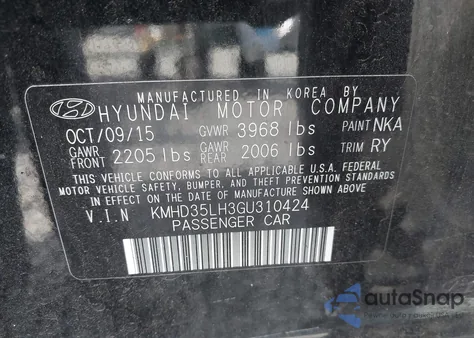2016 Hyundai Elantra Gt from USA, damaged, VIN KMHD35LH3GU310424